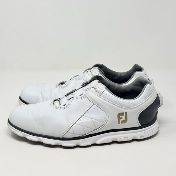 Footjoy Pro SL BOA Golf Shoes Mens 10 M White Black Leather Spikeless 53596 main image 12
